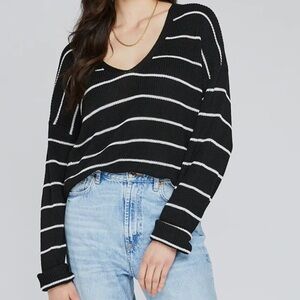 Gentle Fawn Black Knit with white stripes - long sleeves